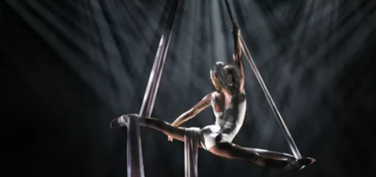 tissu aérien magnifique pour un événement privé type gala , Cote d'azur à Monaco Saint TropezTissu aérien St-Tropez Prestations artistiques St-Tropez Show Saint-Tropez Spectacles Saint-Tropez Animations artistiques Saint-Tropez