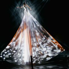 robe aérienne Spectacle visuel avec robe aérienne et mapping pour un événementiel grandiose